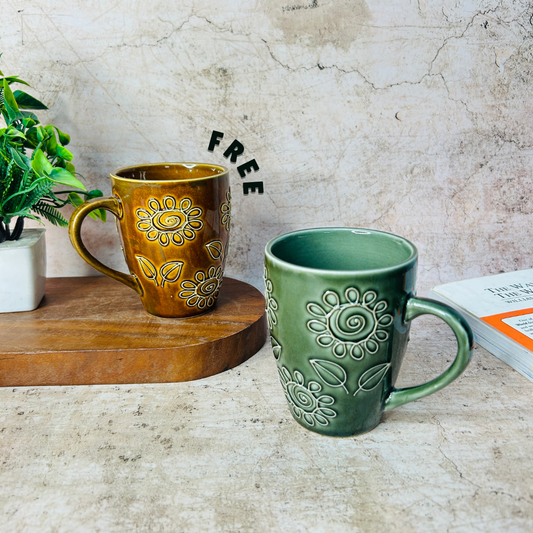 BROWN GREEN MUG - Buy 1 Green Mug & Get 1 Brown Mug FREE