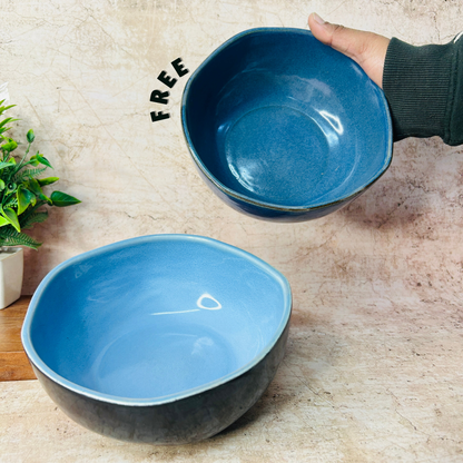 BLUE & BLACK SERVING BOWL - Buy 1 Get 1 FREE