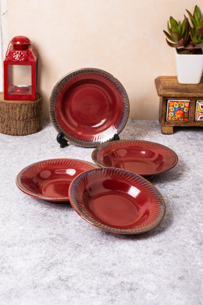 RED PASTA PLATE 7.5 INCH SET OF 1