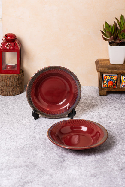 RED PASTA PLATE 7.5 INCH SET OF 1