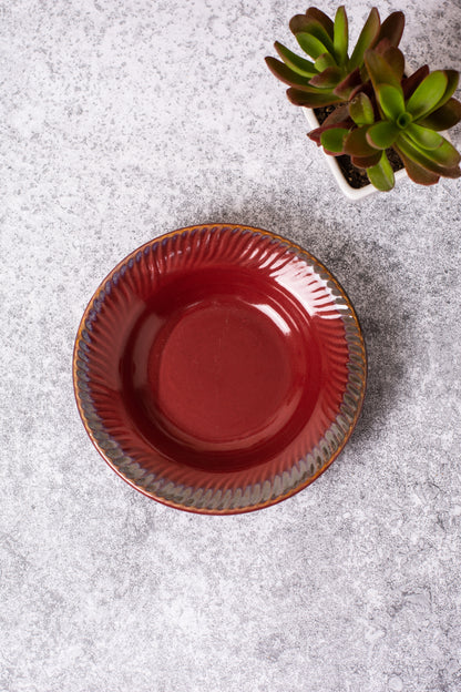 RED PASTA PLATE 7.5 INCH SET OF 1