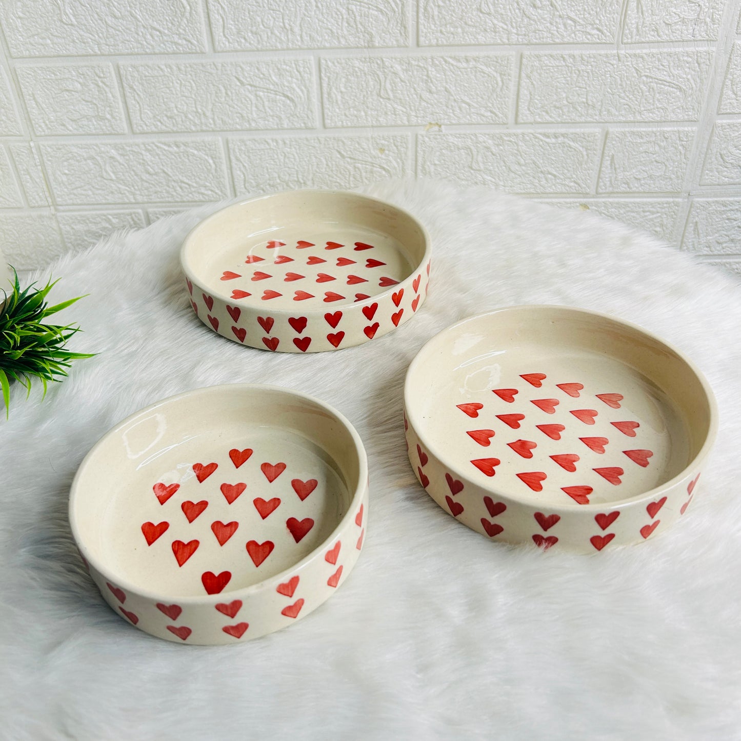 RED HEART SERVING SET (Set of 3)