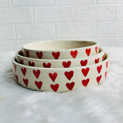 RED HEART SERVING SET (Set of 3)