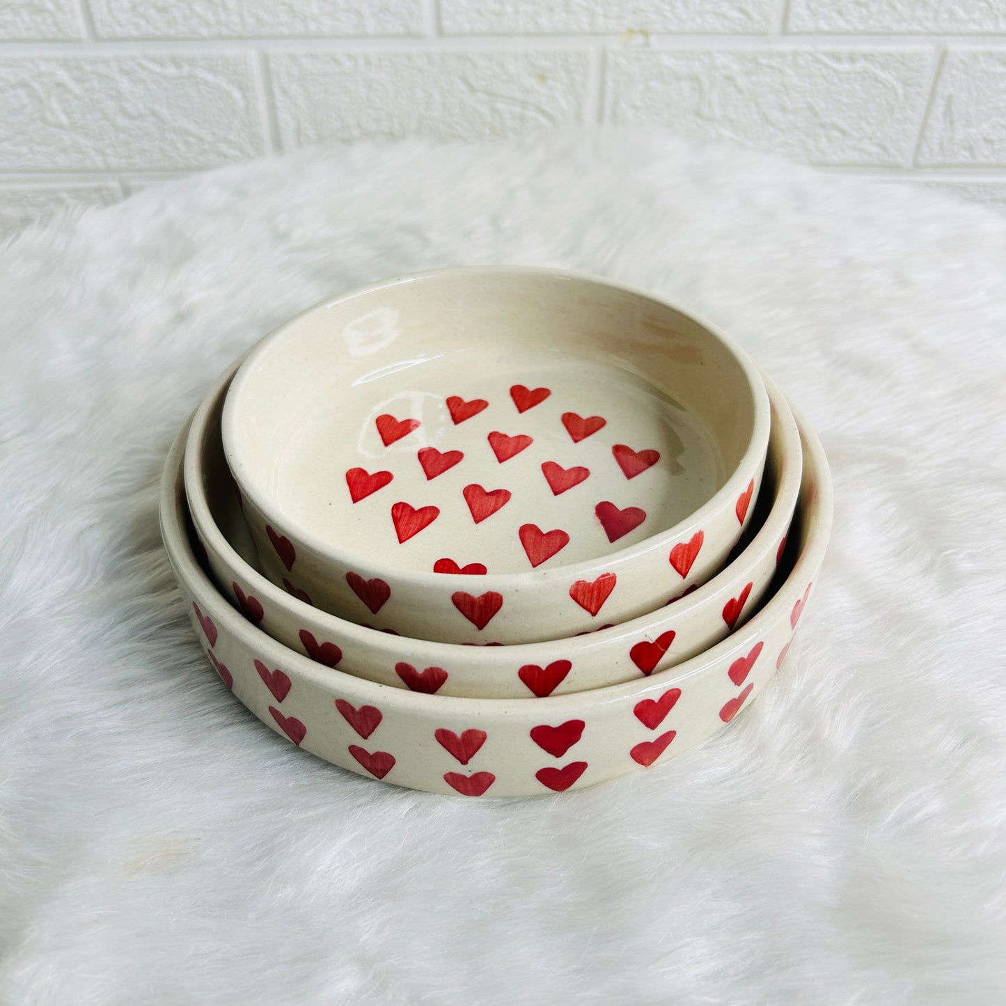 RED HEART SERVING SET (Set of 3)