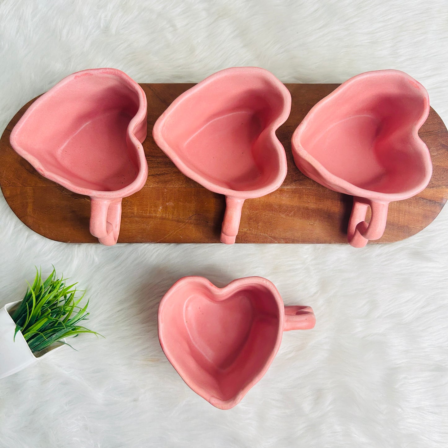 Soft Pink Heart Shaped Mug