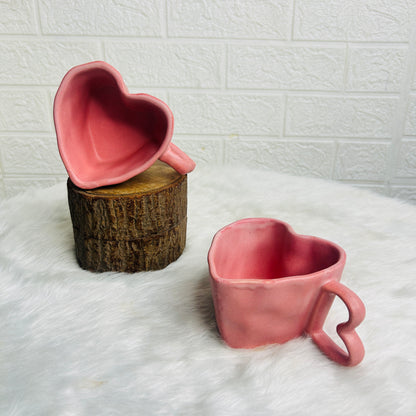 Soft Pink Heart Shaped Mug