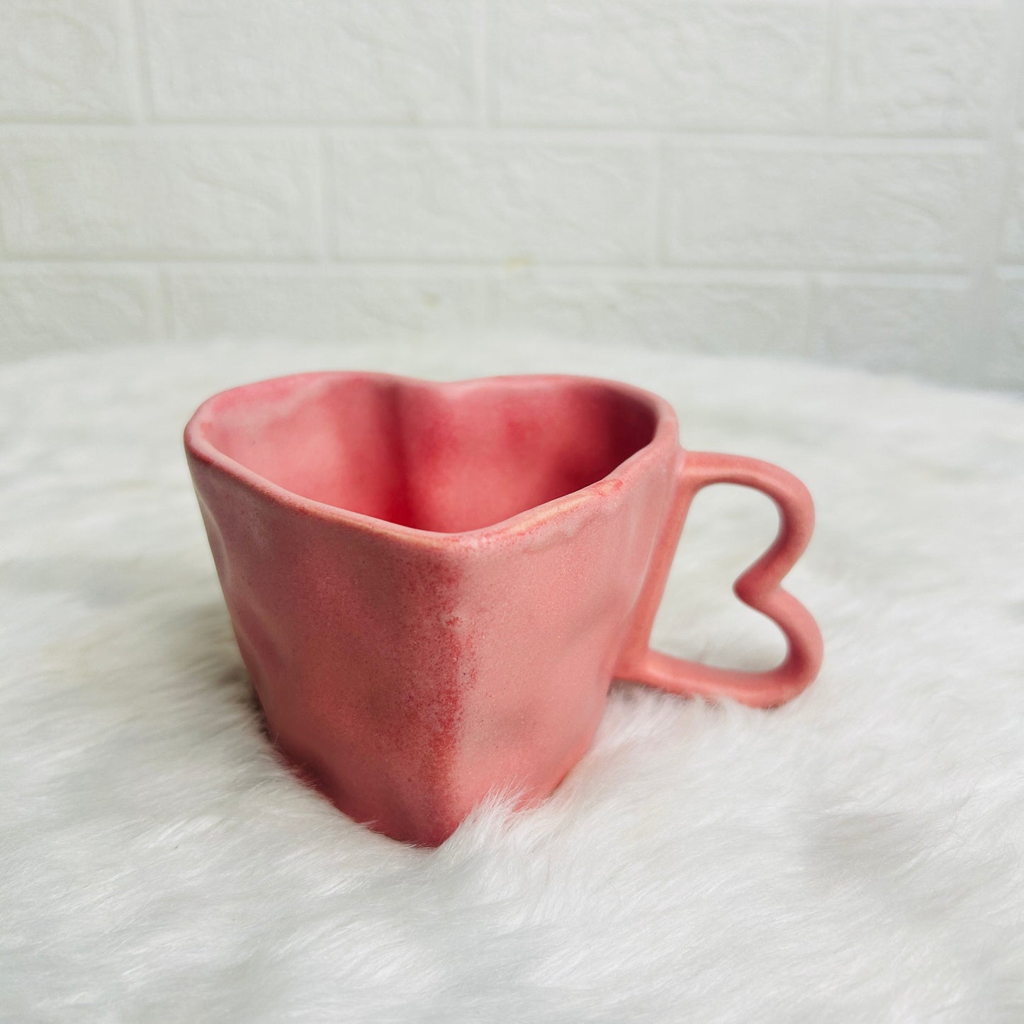 Soft Pink Heart Shaped Mug