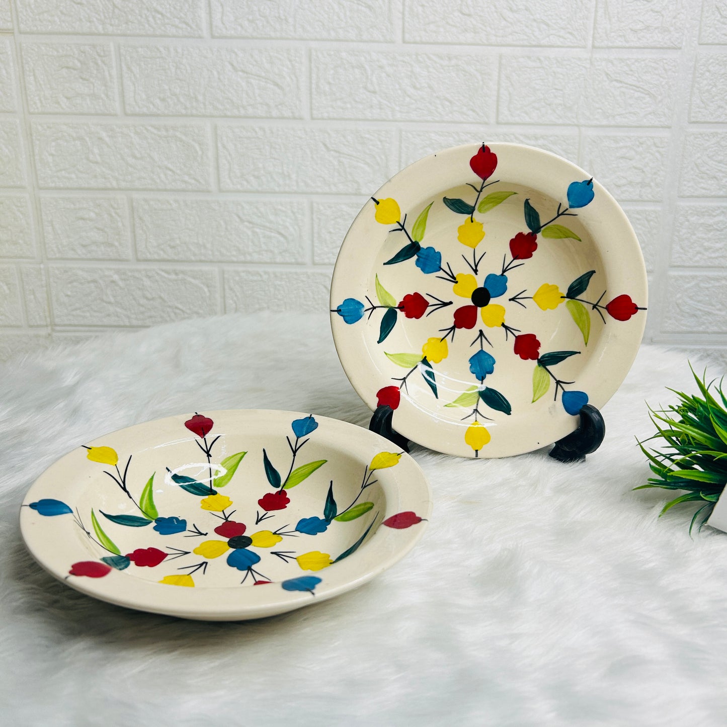 FLORAL PASTA PLATE 7 INCH (Set  of 1)