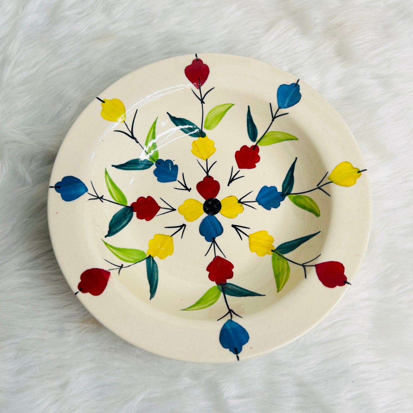 FLORAL PASTA PLATE 7 INCH (Set  of 1)