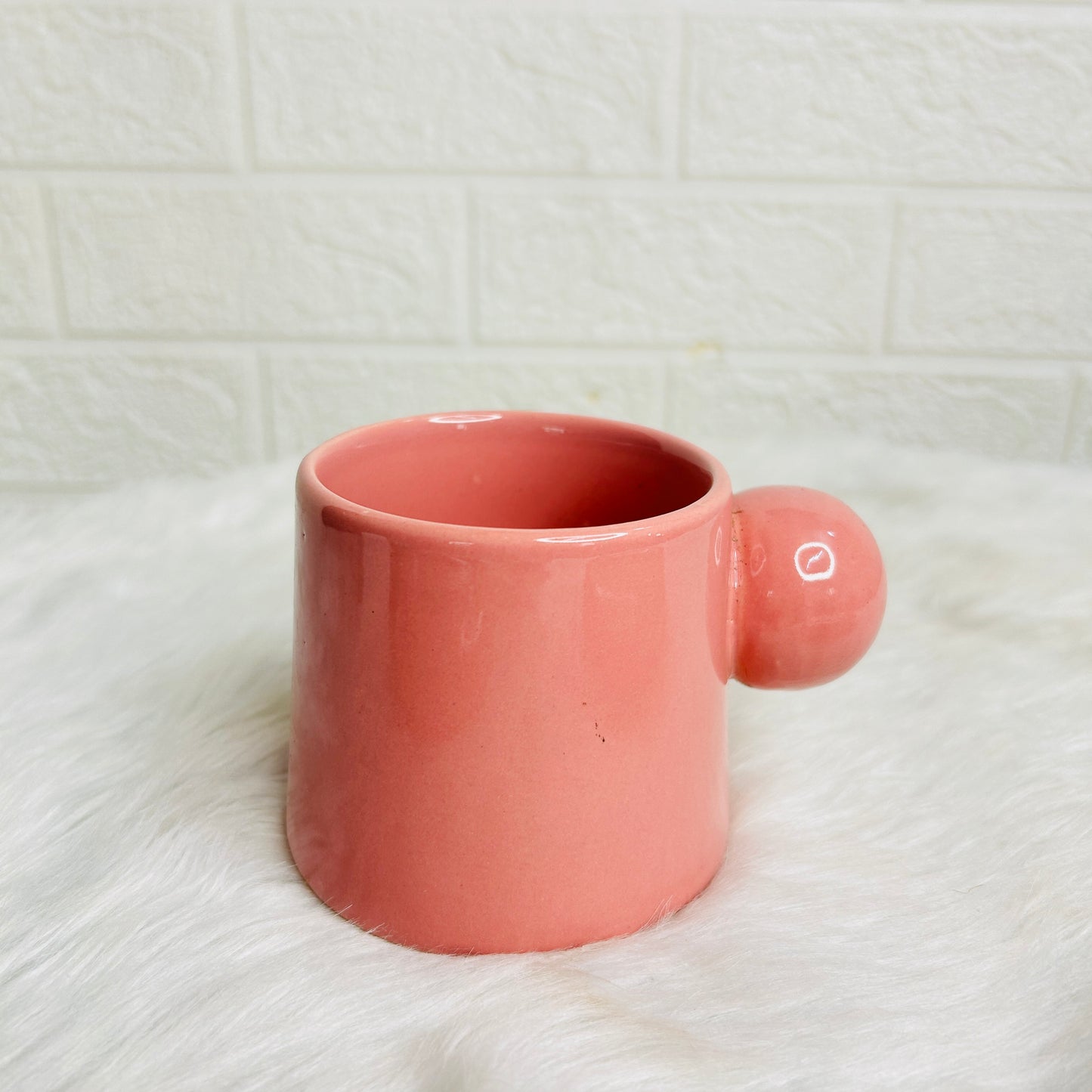 PINK KNOB  MUG & SAUCER (Set of 1)