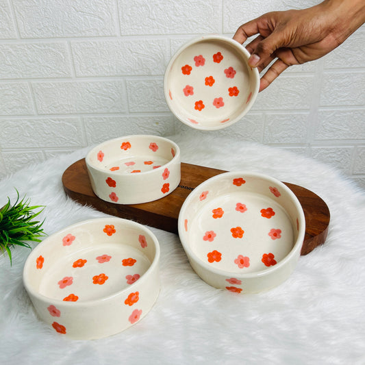 PINK FLOWER BREAFKAST BOWL (Set of 1)