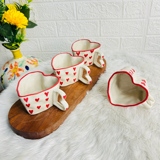 Heart of Love - White Heart Shaped Mug