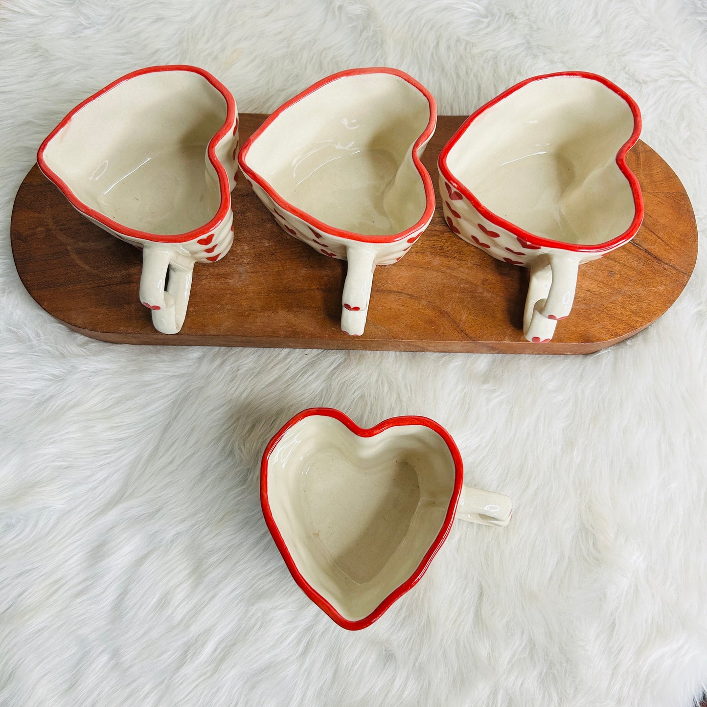 Heart of Love - White Heart Shaped Mug