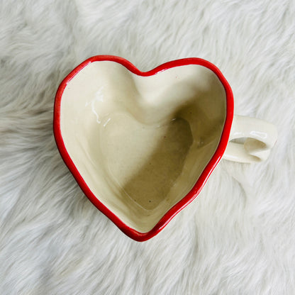 Heart of Love - White Heart Shaped Mug