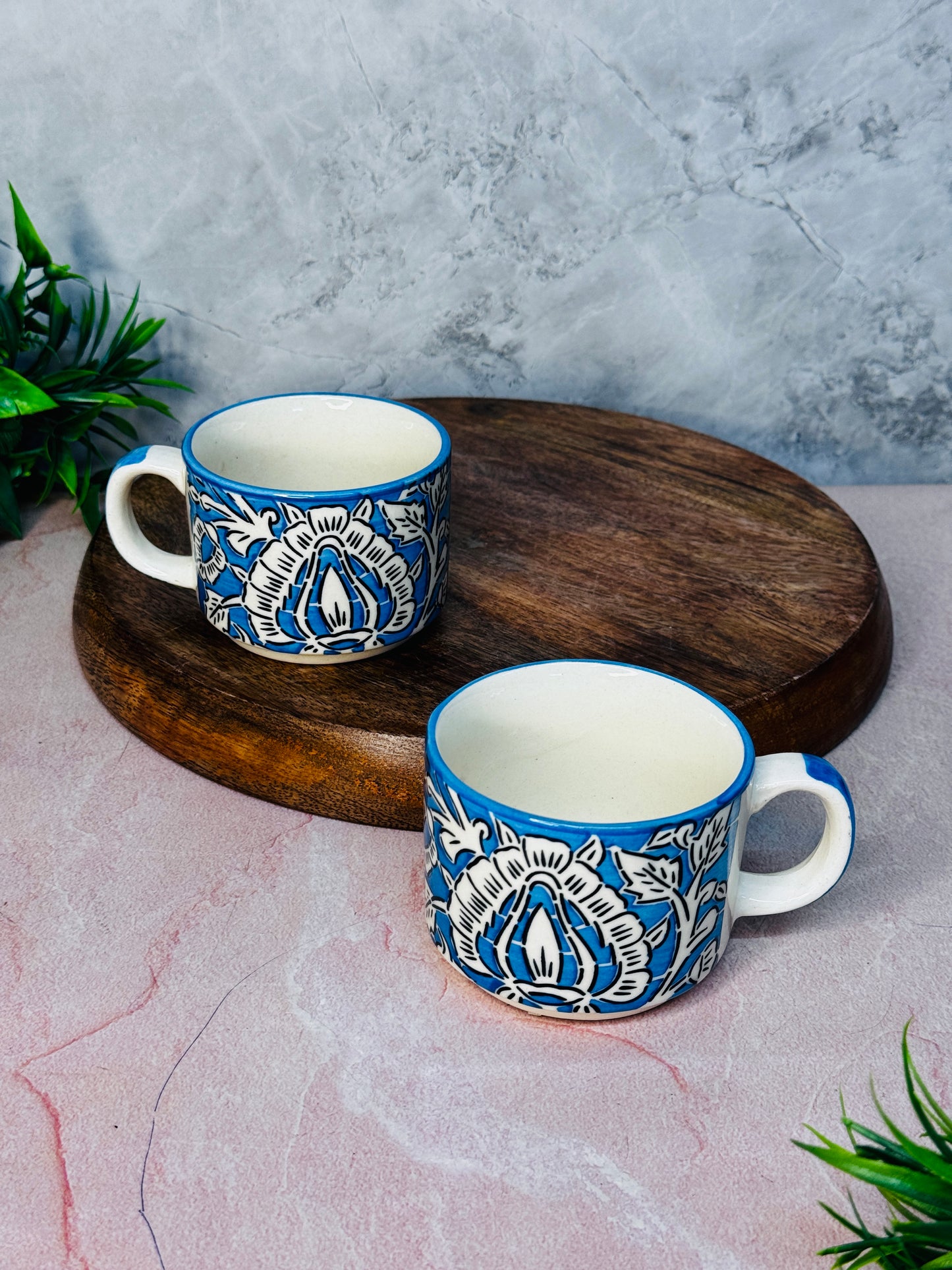 SKY BLUE MUGHAL TEA CUP (Set of 1)