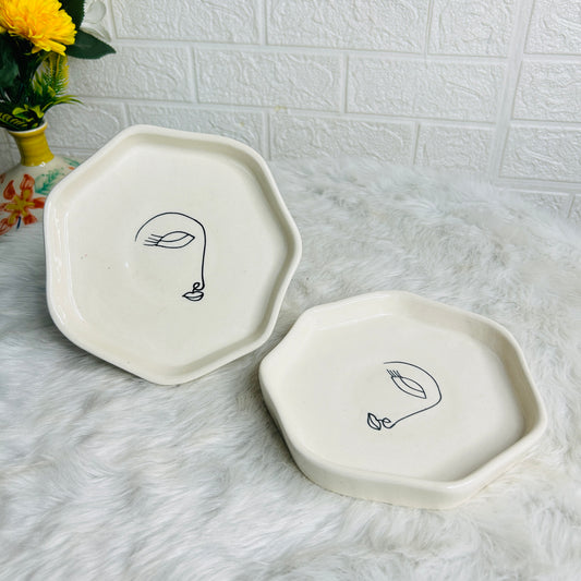 FACE SNACK PLATE 6 INCH (Set of 1)