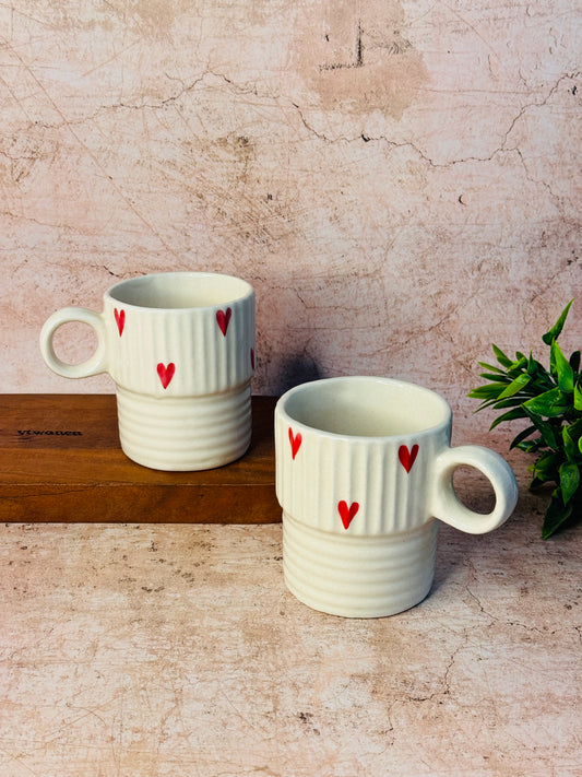 HEART CAFE CREAM MUG (Pack of 1)