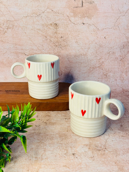 HEART CAFE CREAM MUG (Pack of 1)