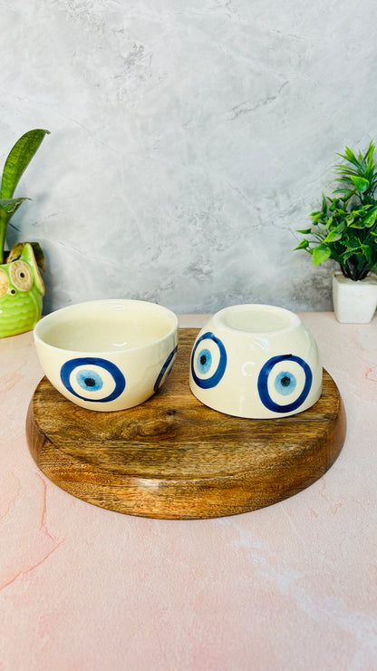 EVIL EYE SNACK BOWL  SET OF 2