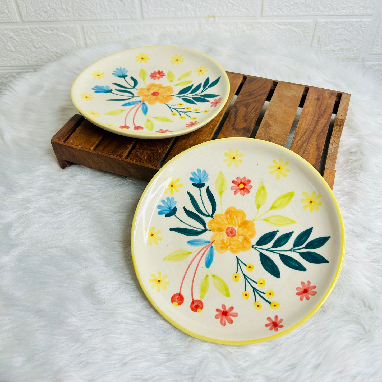 FLOWER PASTA PLATE 7.5 INCH SET OF 1