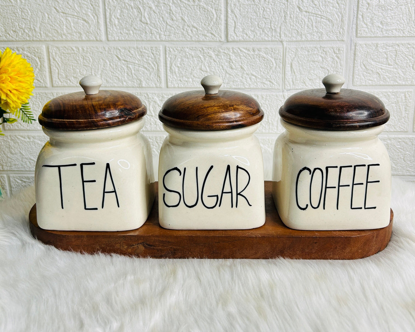 NEW TEA SUGAR & COFFEE SET(Set of 3)