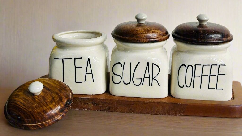 NEW TEA SUGAR & COFFEE SET(Set of 3)