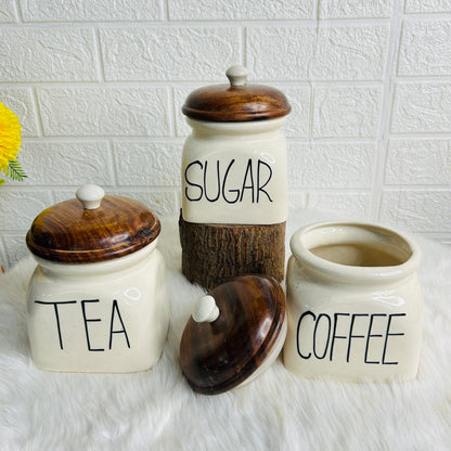 NEW TEA SUGAR & COFFEE SET(Set of 3)