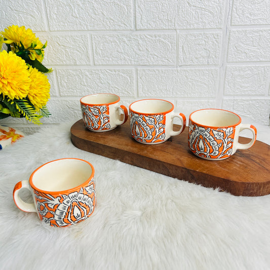 ORANGE MUGHAL TEA CUP (Set of 1)