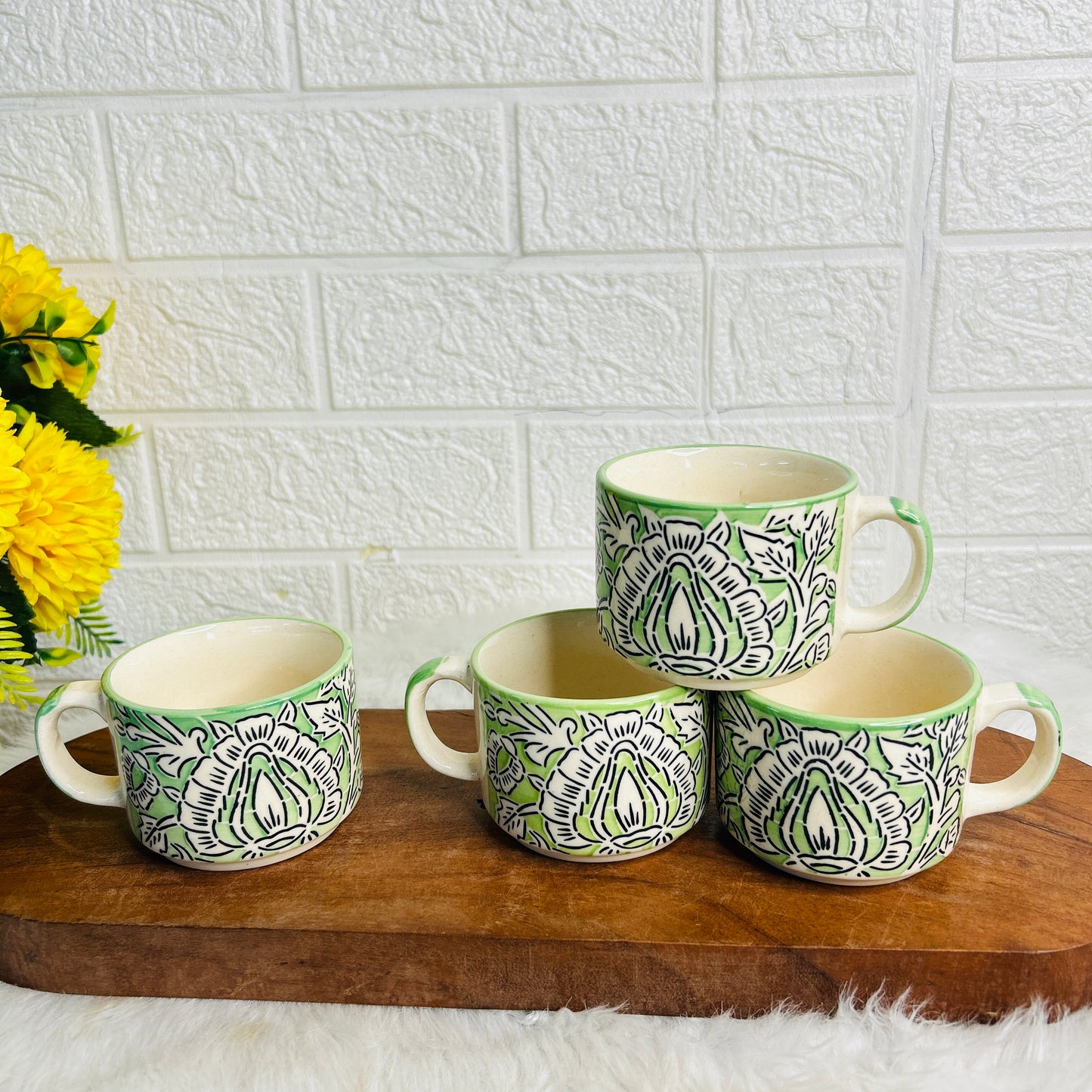 GREEN MUGHAL TEA CUP (Set of 1)