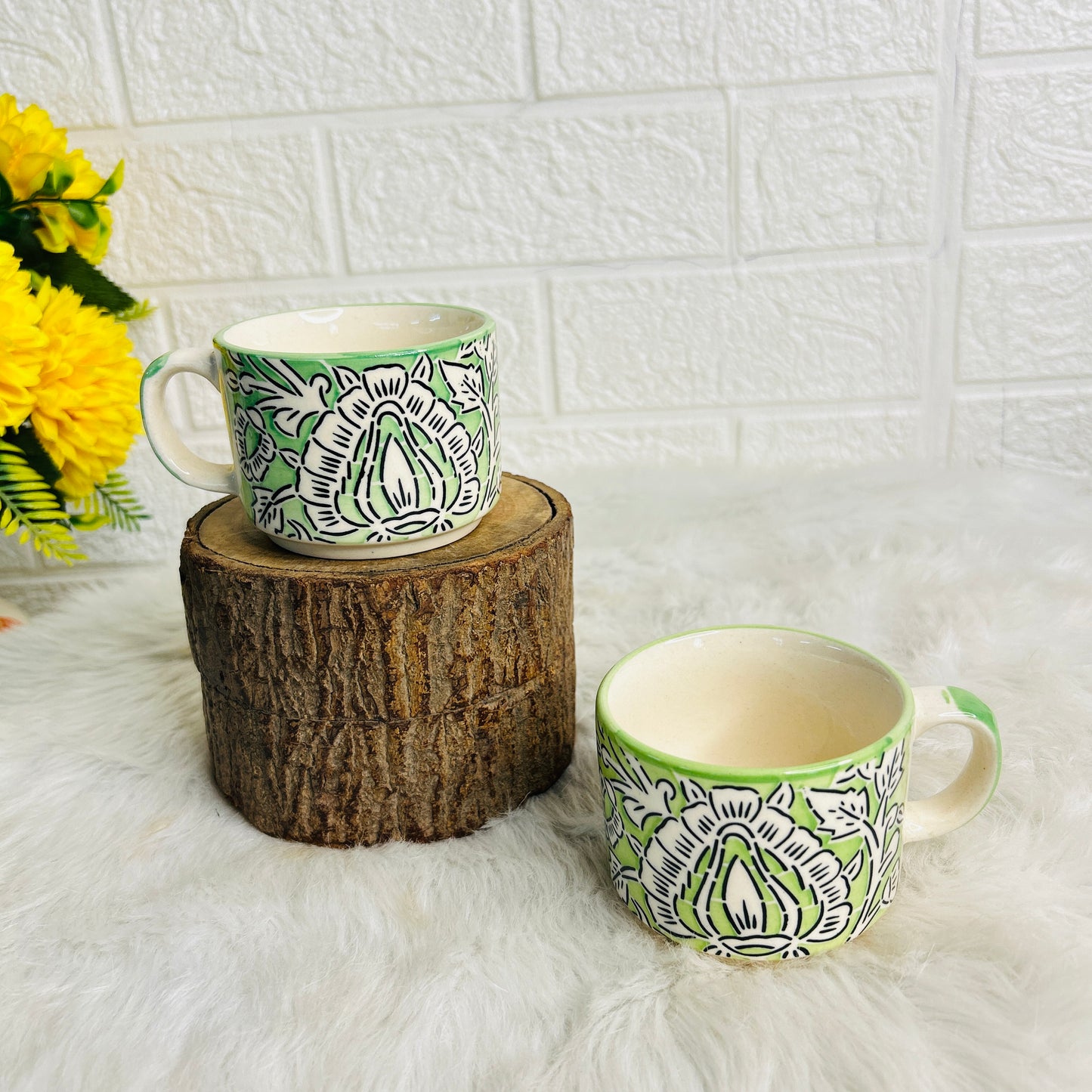 GREEN MUGHAL TEA CUP (Set of 1)