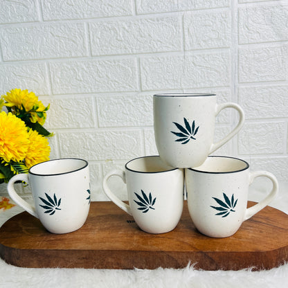 WHITE LEAF MUG (Set of 1)