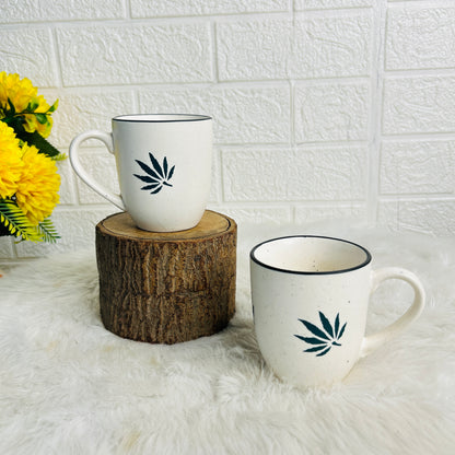 WHITE LEAF MUG (Set of 1)