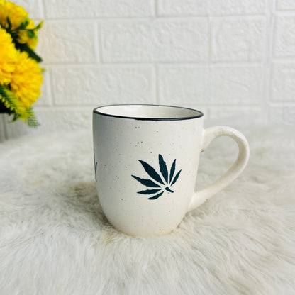 WHITE LEAF MUG (Set of 1)