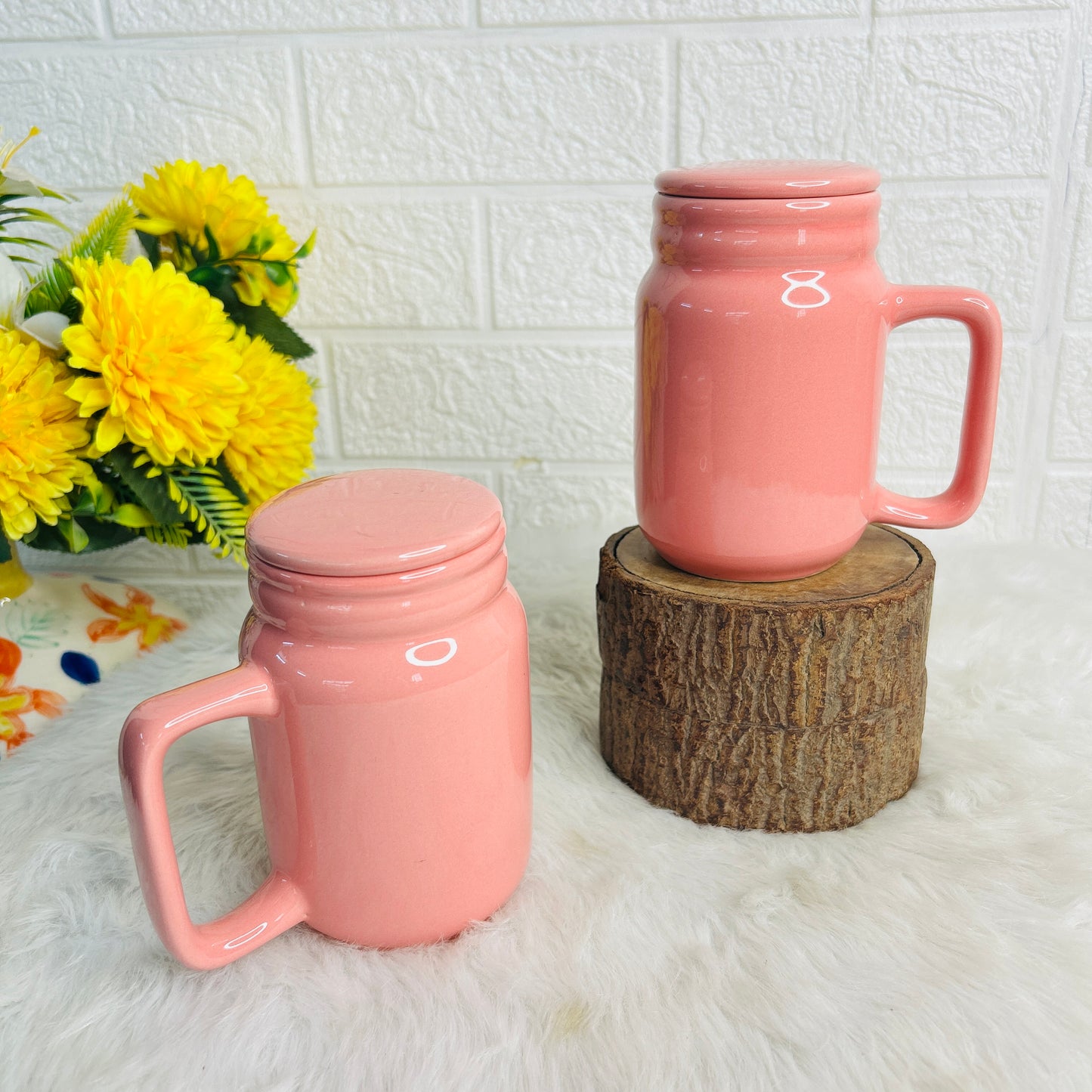 PEACH TUMBLER  WITH LID (Set of 1)