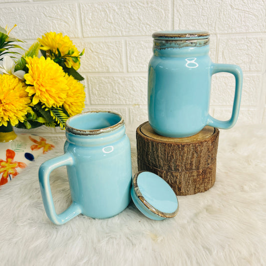 SKY BLUE TUMBLER  WITH LID (Set of 1)