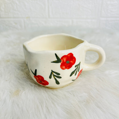 RED FLORAL CUP SAUCER (Set of 1)