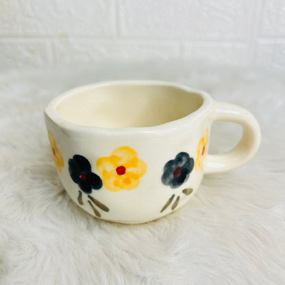 YELLOW FLOWER CUP SAUCER (Set of 1)