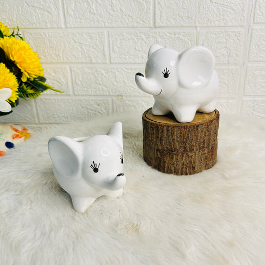 WHITE ELEPHANT PLANTER (Set of 1)