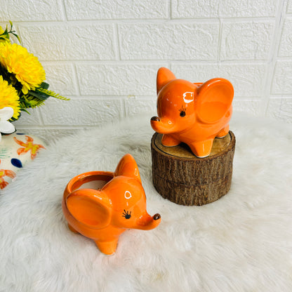 ORANGE ELEPHANT PLANTER (Set of 1)