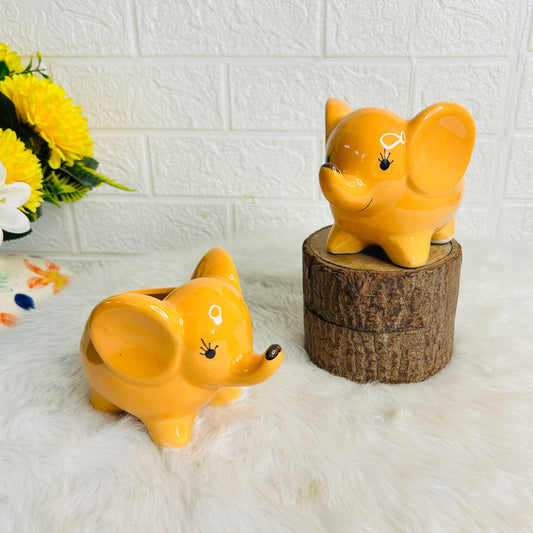 YELLOW ELEPHANT PLANTER (Set of 1)