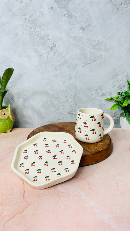 3D CHERRY Mug & Saucer Set of 1