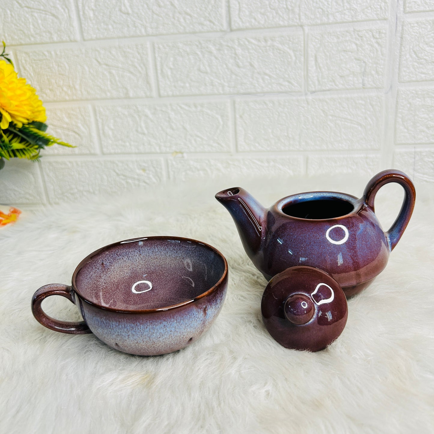 PURPLE KETTLE WITH CUP