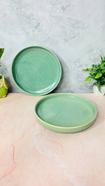 STUDIO SEA GREEN PLATTER 9 INCH SET OF 1