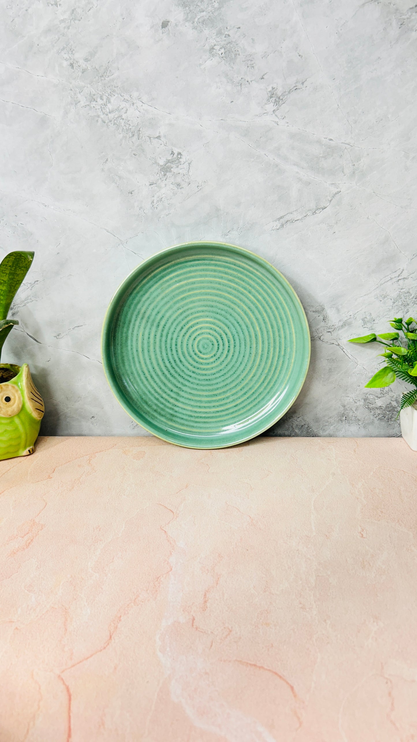 STUDIO SEA GREEN PLATTER 9 INCH SET OF 1