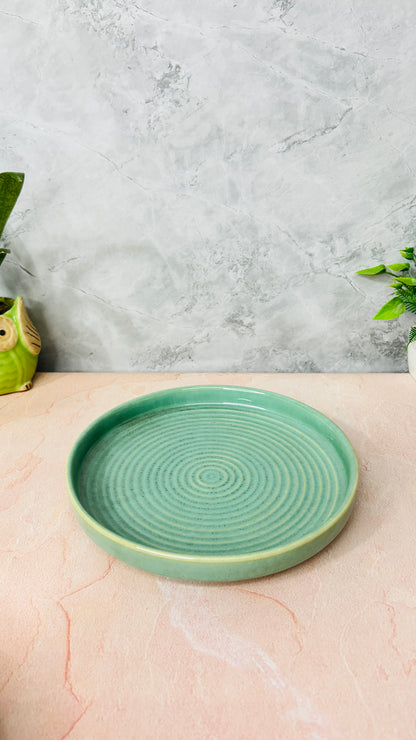 STUDIO SEA GREEN PLATTER 9 INCH SET OF 1