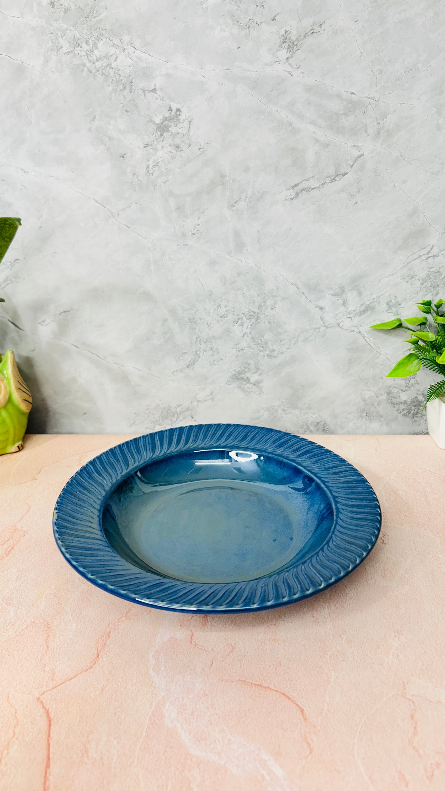 BLUE SPIRAL PASTA PLATE 10 INCH SET OF 1