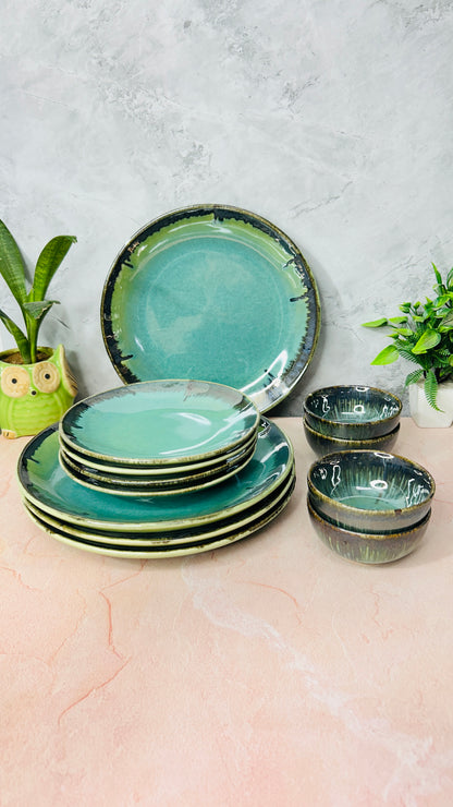 STUDIO GREEN SPLASH DINNER SET OF 12