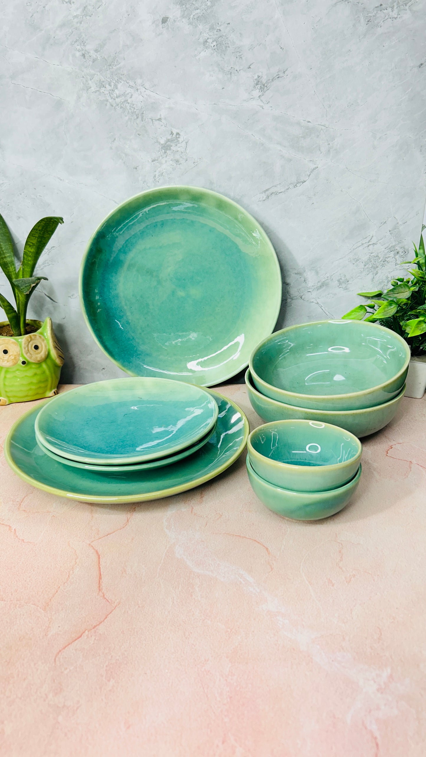 STUDIO SEA GREEN DINNER SET OF 8