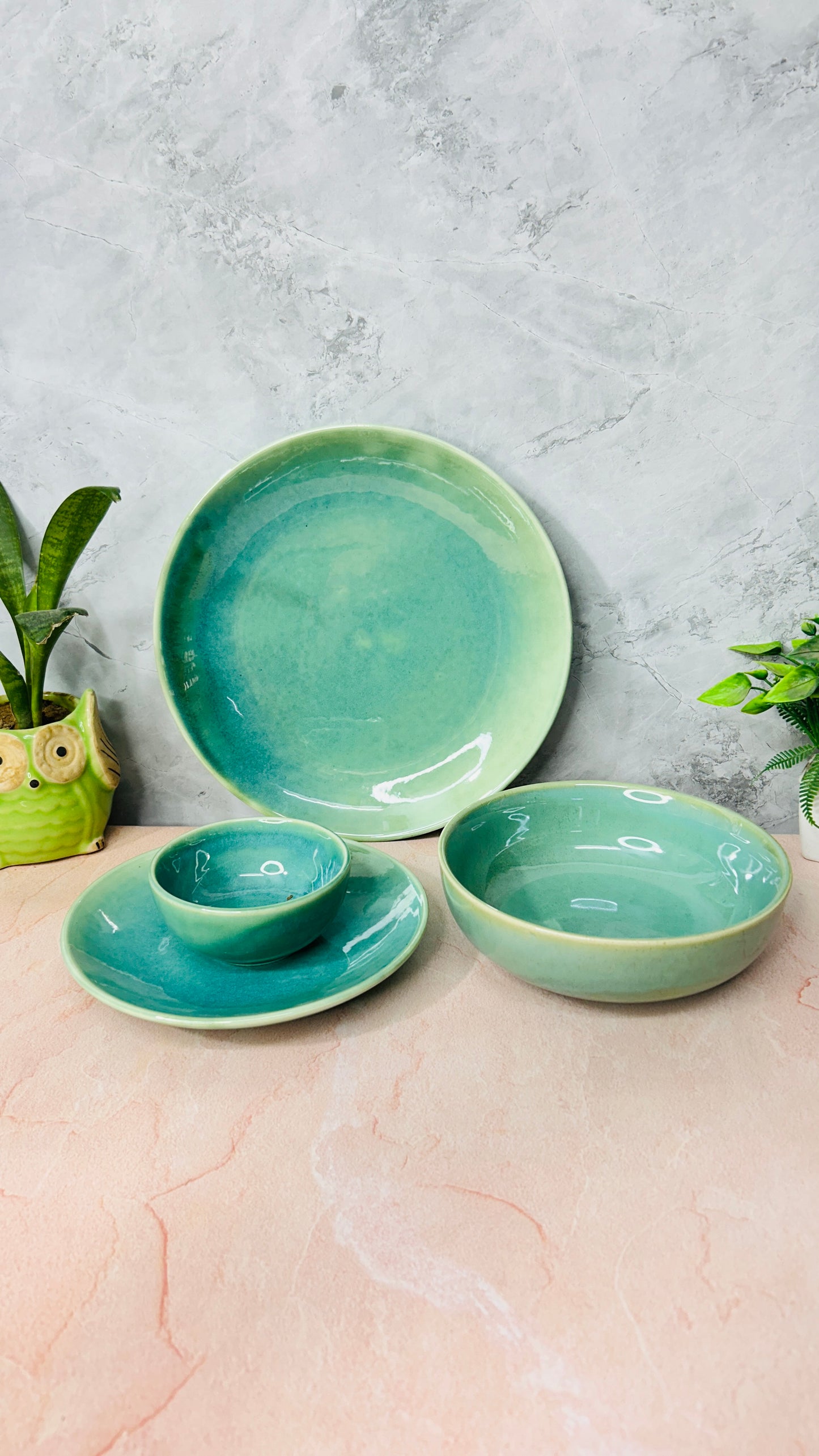 STUDIO SEA GREEN DINNER SET OF 4