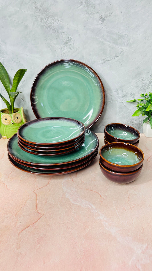 STUDIO GREEN FIESTA DINNER SET OF 12